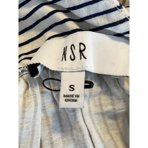 NSR Women’s Small Sleeveless Blue White Striped Tank Top Blouse - Picture 10 of 11